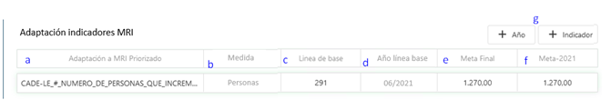Tabla Adaptacion indicadores MRI