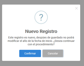 Mensaje Fechas subproyecto